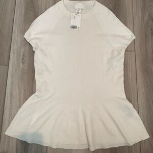 H&M Cream Short Sleeve Peplum Top